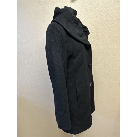 VTG Fleurette Loro Piana Sz 6 Wool Cashmere Blend Black Coat Quiet Luxury - Picture 5 of 13